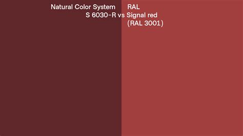 Natural Color System S 6030 R Vs Ral Signal Red Ral 3001 Side By Side
