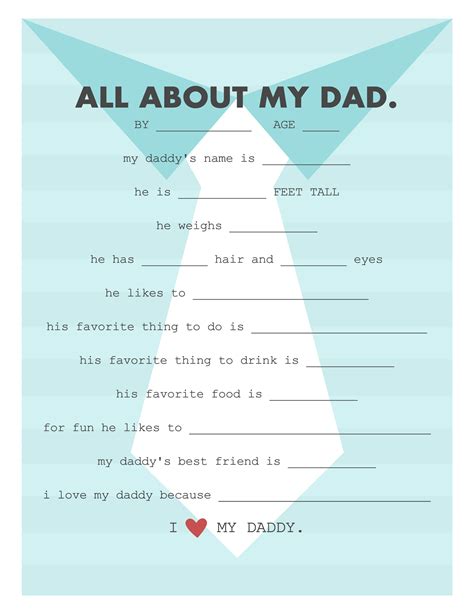 free printable father s day questionnaire