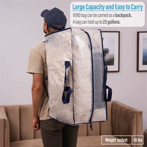 Buy Veno Heavy Duty Extra Large Clear Moving Bags W Backpack Straps