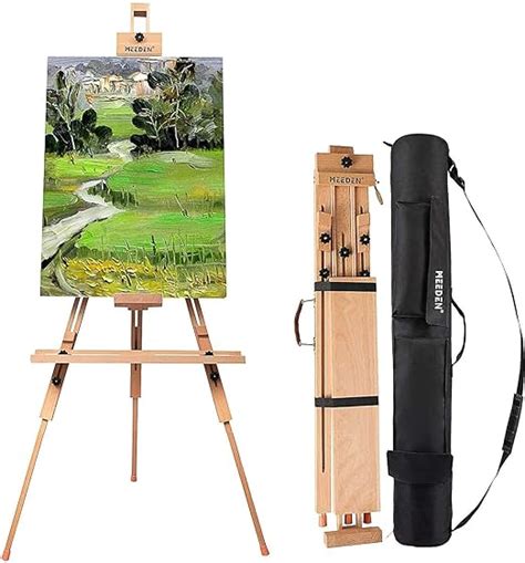 Meeden Tripod Field Painting Easel With Carrying Case Solid Beech