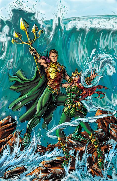 Battle Aquaman And Mera Lines By Michaelhowearts On Deviantart