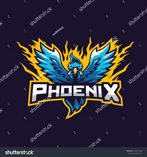 Blue Phoenix Logo Esport Stock Vector Royalty Free 1522515908