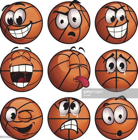 Set Of Basketball Emoticons Download Includes Eps File And Hi Res Jpeg