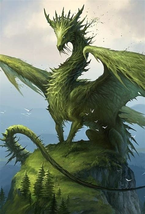 Forest Guardian Green Dragon Fantasy Creatures Art Fantasy Creatures