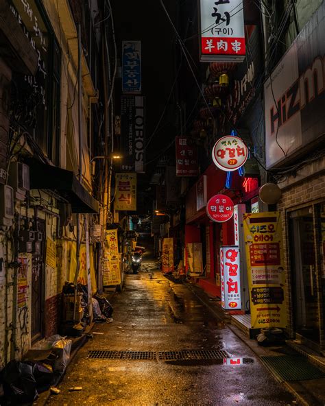 Empty Lighted City Street At Night · Free Stock Photo