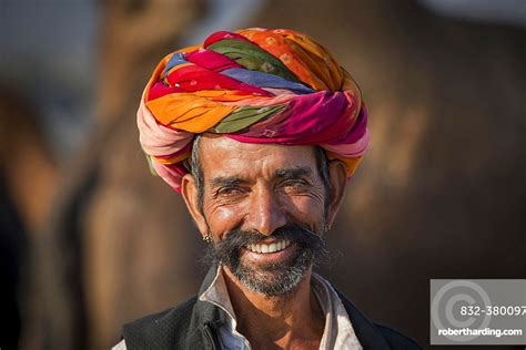 Portrait Of Rajasthani Man With Stock Photo