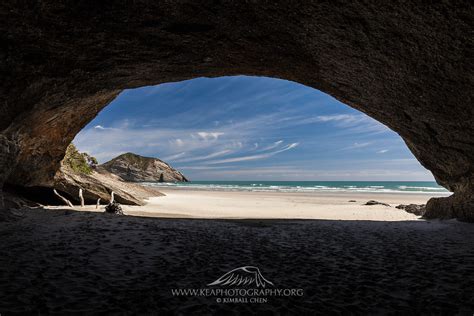 Wharariki Beach From Within A Large Cave Kea Photography