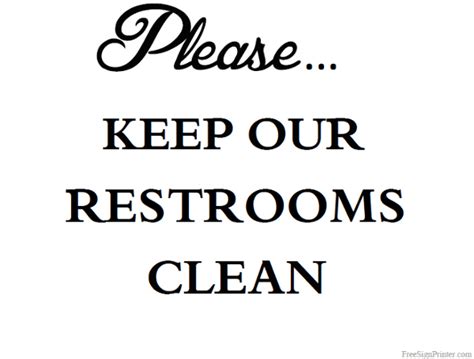 Please Keep Restroom Clean Printable Signs