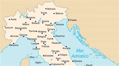 Map Of Northern Italy With Cities World Map