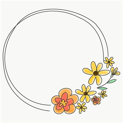 Cute Doodle Floral Wreath Transparent Png Free Image By