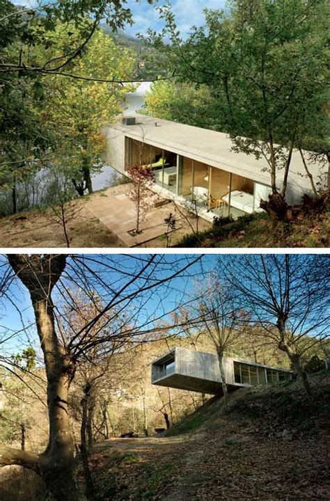 Riverfront Architecture Contemporary Concrete House Overlooking River