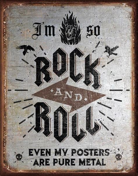 Rock And Roll Vintage Sign Tin Sign Garage Sign Etsy