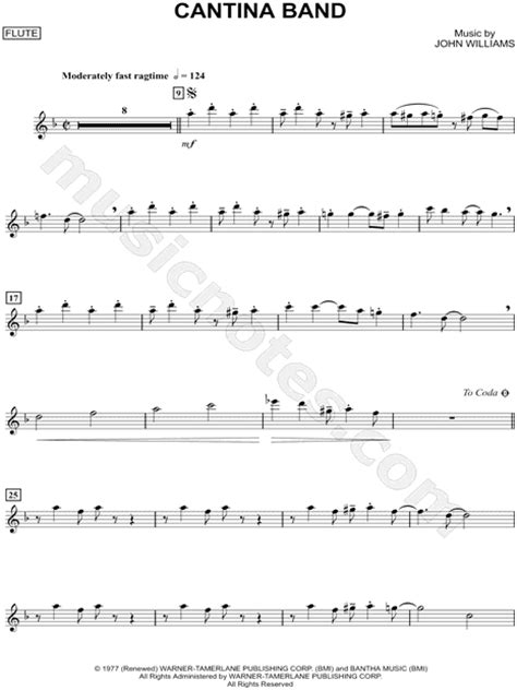 Cantina Band Flute From Star Wars Sheet Music Flute