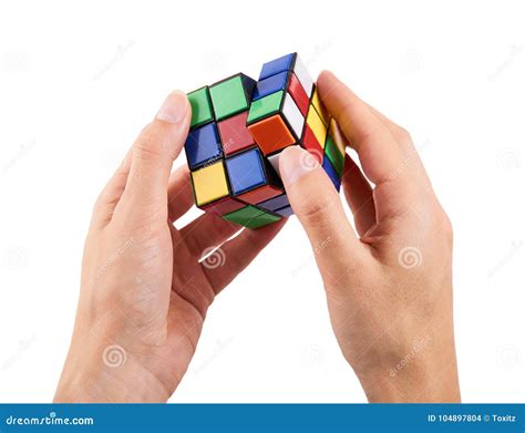 Cubo Del Rubik Del Juego Del Cerebro A Disposición Aislado En El Fondo