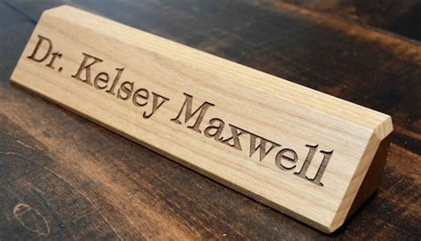 Personalized Wooden Desk Name Plates 10 Inch Solid Adler Wood Etsy Canada