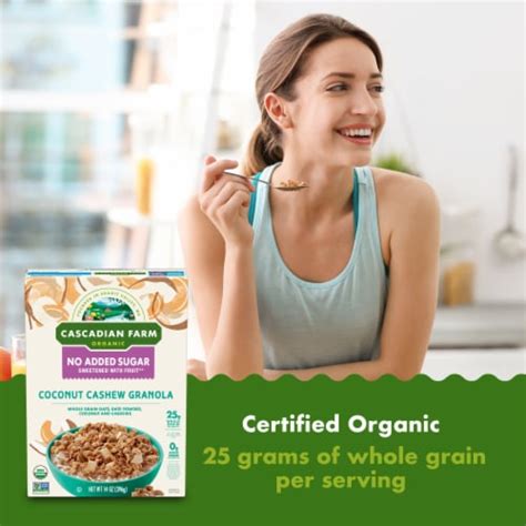 cascadian farm™ organic no added sugar coconut cashew granola 14 oz fry s food stores