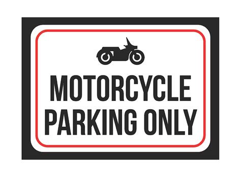 Motorcycle Parking Only Print Black And White Black Metal Bike Symbol