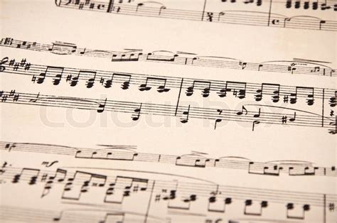Close Up Shot Of Vintage Musical Notes Stock Photo Colourbox