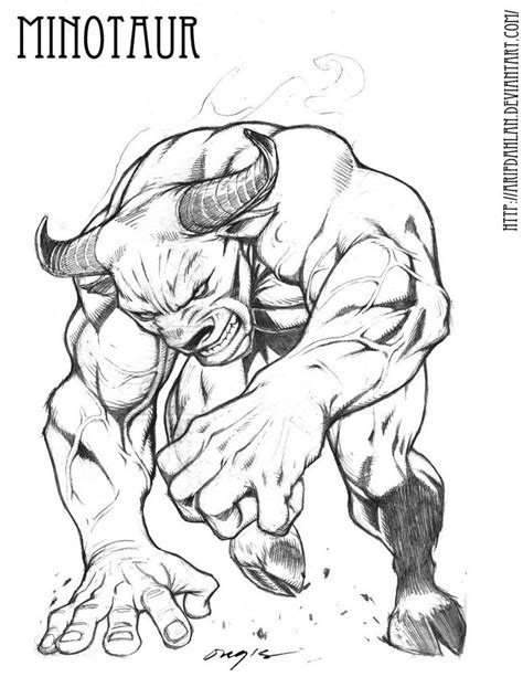 Raging Minotaur Bull Tattoo Bull Tattoos Minotaur Drawing