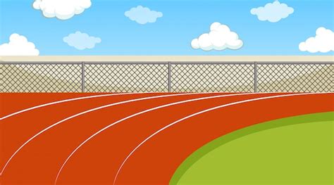 Free Vector Scene With Running Track And Green Field