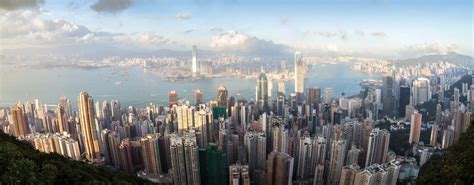 Panorama Of Hong Kong`s Skyline Stock Photo Image Of Kong Cityscape