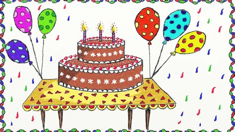 More images for birthday cake drawing » Birthday Cake Drawing For Kids ~ Drawing Tutorial Easy