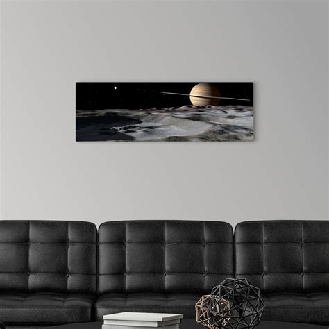 Saturn Seen From The Surface Of Its Moon Rhea Wall Art Canvas Prints