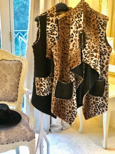 Faux Leather Leopard Print Gilet Black £2400 Florence And Company