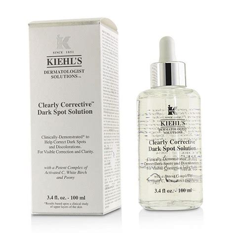 It contains activated c that diminishes dark spots, prevent skin discoloration for even skin tone. Kiehl's Clearly Corrective Dark Spot Solution 100ml Womens ...