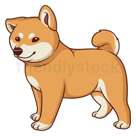 Shiba Inu Puppy Cartoon Vector Clip Art Illustration Friendlystock