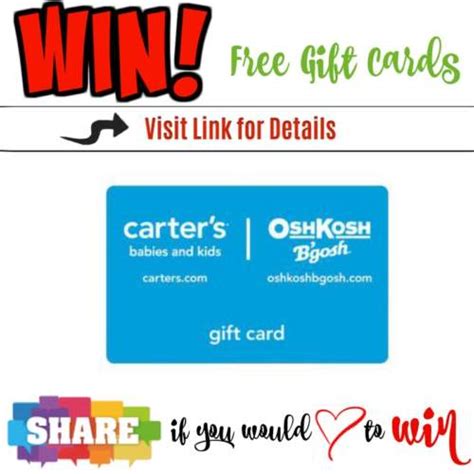 Win A Carters Oshkosh T Card With This Giveaway