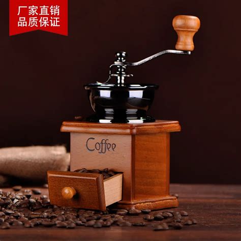 Vintage Style Wooden Manual Coffee Grinder Spice Hand Grinding Machine