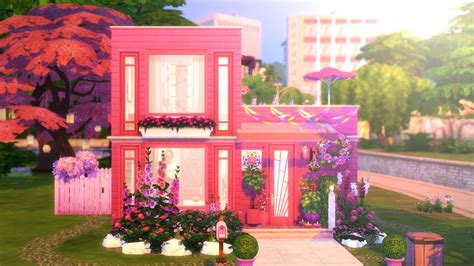 Tiny Pink House The Sims 4 Speed Build No Cc Youtube Otosection