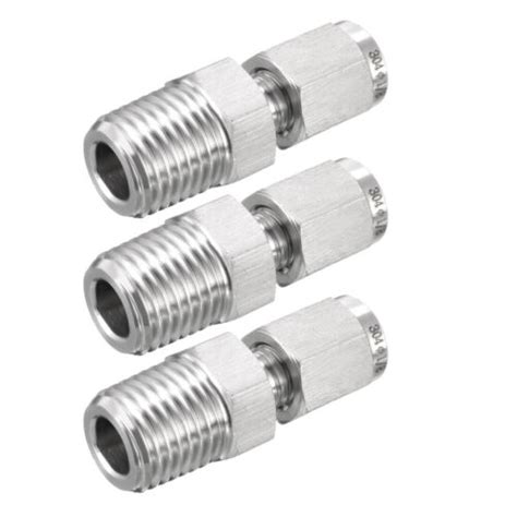 Compression Tube Fitting 14 Npt Male X Ф18 Tube Od With Double Ferrules 3pcs 714998809742 Ebay