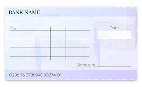 Cheque Bancario En Blanco Vector Premium