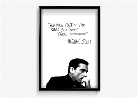 Michael Scott Wayne Gretzky Quote Poster The Office Tv Show Etsy