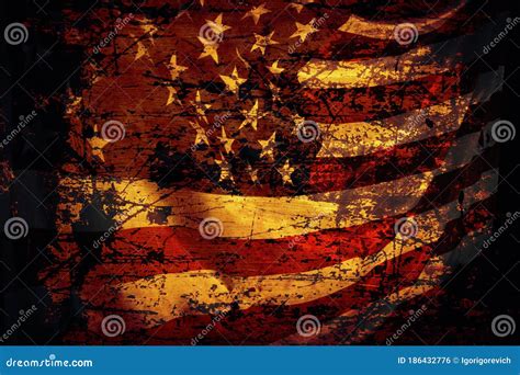 Closeup Of Grunge American Flag Stock Photo Image Of Decay Riot