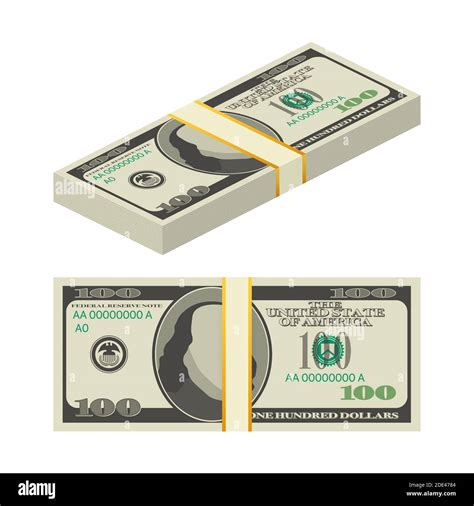 Hundred Dollar Bill On White Background Money Vector Stock