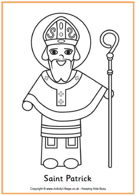 Click a category below to go to the printable st. Saint Patrick Colouring Page