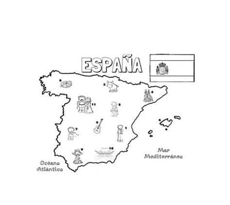 Mapa De España En Blanco Para Colorear Imprimir E Dibujar