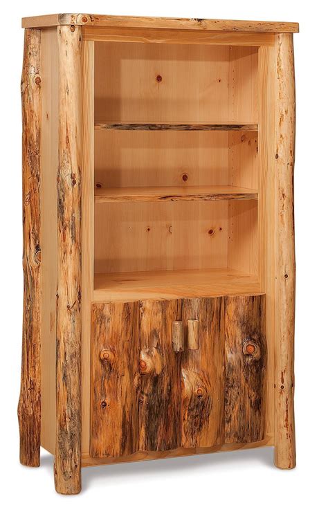 Rustic Log Bookcase From Dutchcrafters Amish Furniture