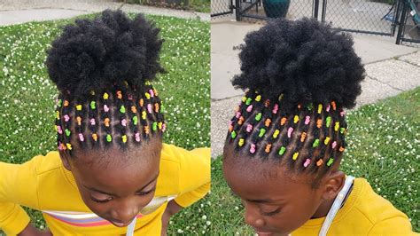 Easy 30 Minute Rubber Band Hairstyle For Little Brown Girls Youtube