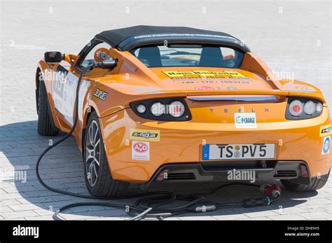 Tesla Roadster An American Electric Sports Car Having Its Batteries