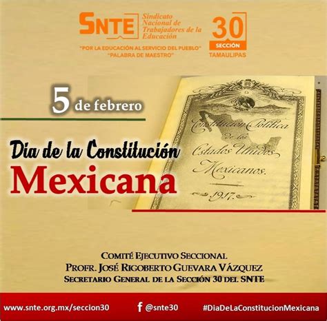 5 De Febrero Día De La Constitución Mexicana Sección 30 Snte