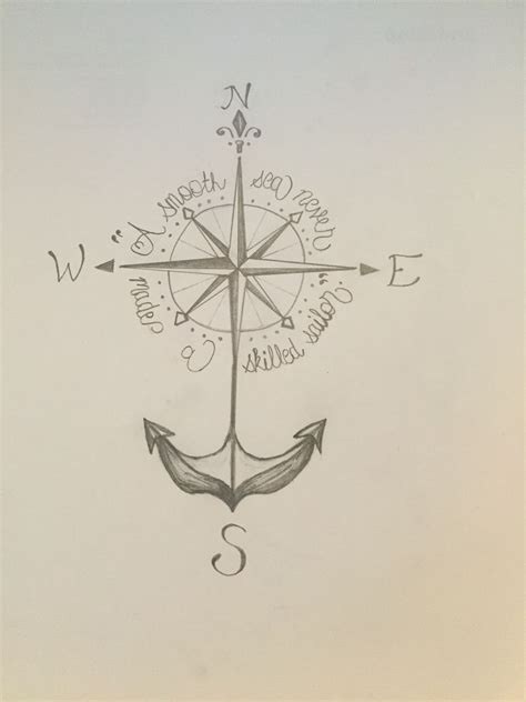 Compass Anchor Tattoo A Smooth Sea Never Made A Skilled Sailor