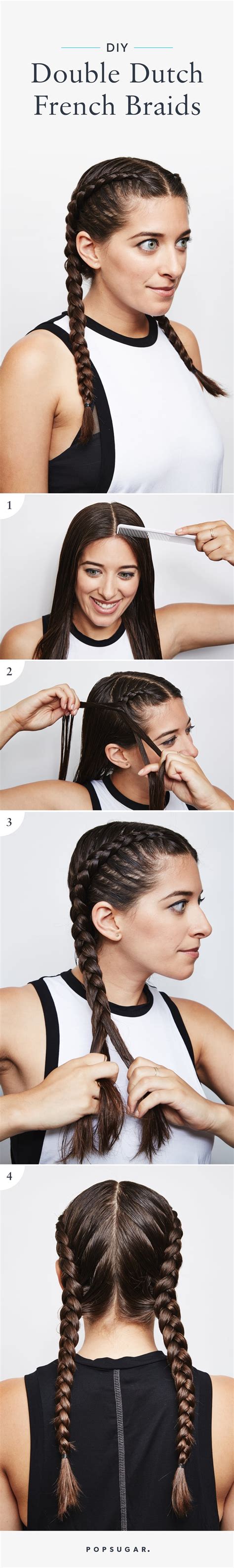 pin it how to do double dutch braids hairstyle on yourself popsugar beauty photo 12