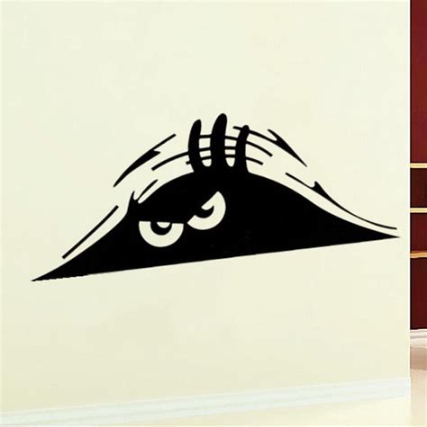 1 pc impressive modern funny peeking monster car sticker walls graphic vinyl emblem