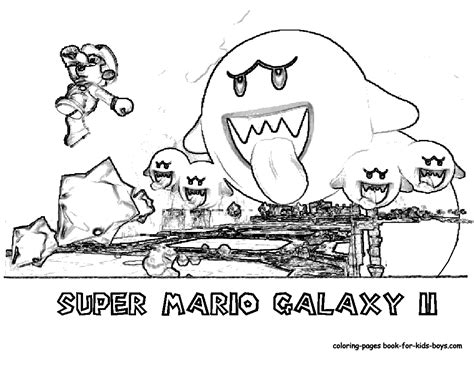 Printables Nintendi Wii Super Mario Galaxy Coloring Pages