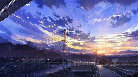 Anime Sunrise Scenery Sky Clouds 4k 222 Wallpaper