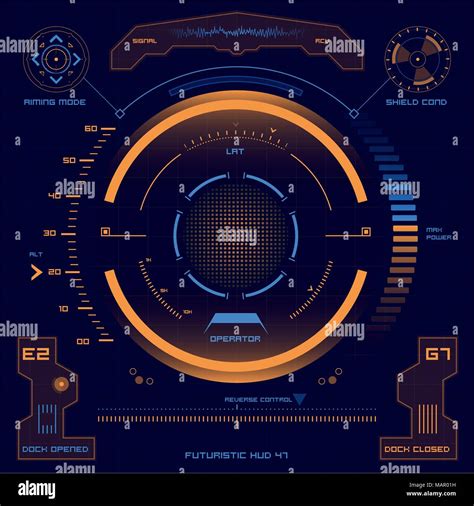 Set Of Futuristic User Interface Elements For Dashboard Or Control